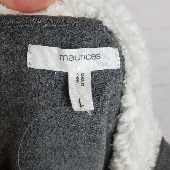NEW Maurices Womens State Homeward Sweatshirt Sz L Gray Fleece Long NH Hoodie - Picture 8 of 12